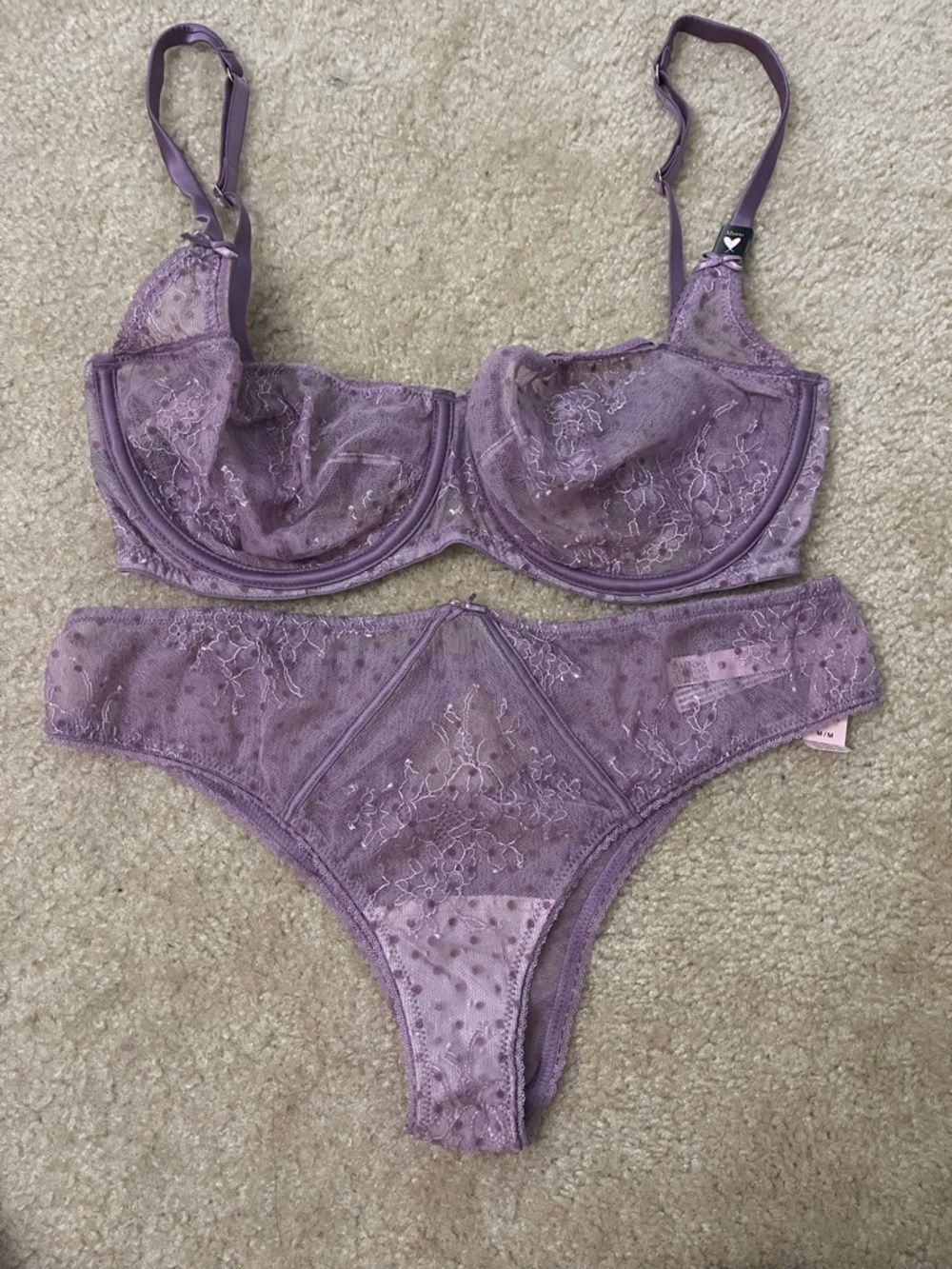Victoria's Secret Lilac Lace Balconette Set